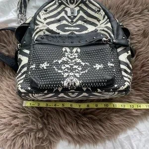MCM | Bags | Mcm Visetos Zebra Studded Small Backpack With  display picture 1